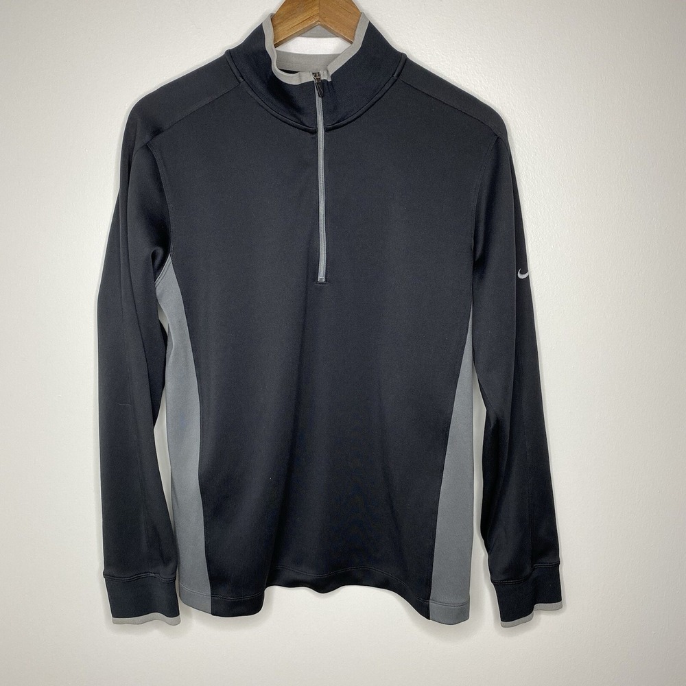 Nike Golf Tour Performance Dri Fit 1/4 Zip Jacket Men's S Long Sleeve Black Gray
